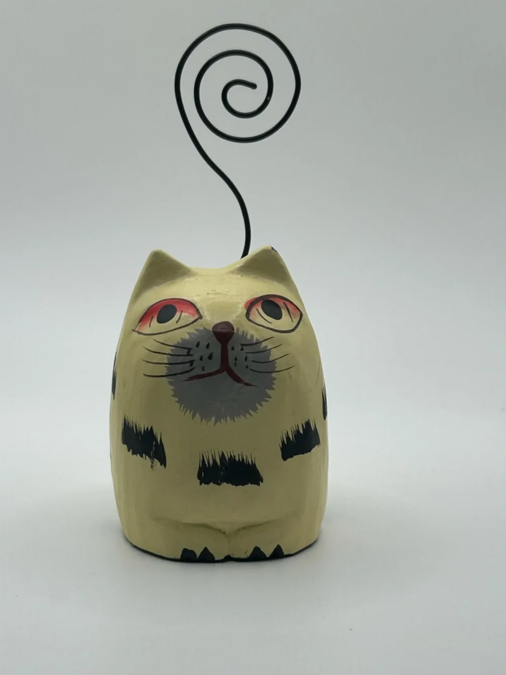 Hand-Painted Cream Cat Photo/Note Holder